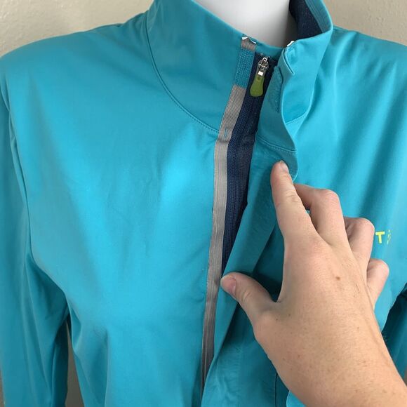 Craft Cycling Full Zip Vent Air Wind Jacket Women’s Sz M Turquoise Blue *flaws - Picture 2 of 11